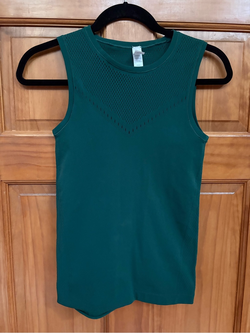 Athleta Momentum Seamless Mesh Workout Tank Top Forest Dark Green XXS XS